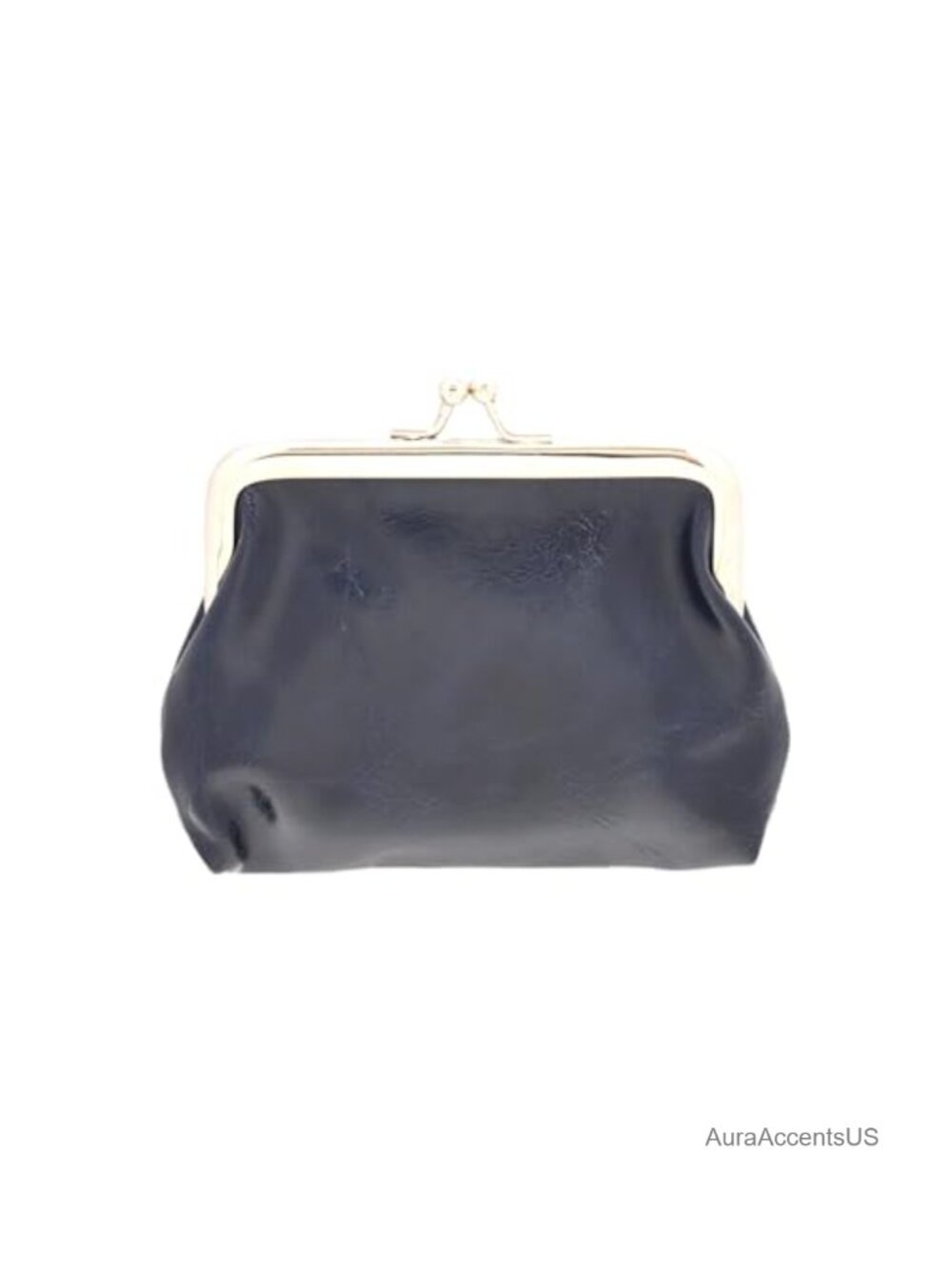 Kiss Lock Coin Purse Wallet Leather Small Clutch